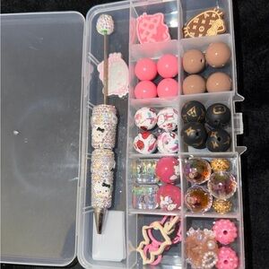 Assorted Decorative Beads and Charms LV HK pen Set